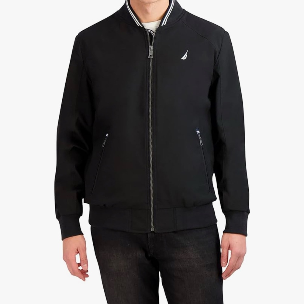 Nautica Men's Black Bomber Jacket - M